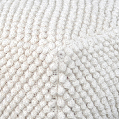 Bubble Pouf, Wool, Natural White, Hm Knitted, All Loop