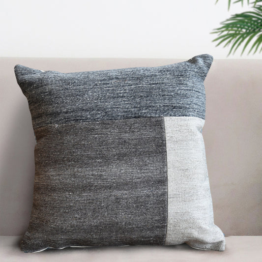 Buffy Pillow, Wool, Viscose, Grey, Natural