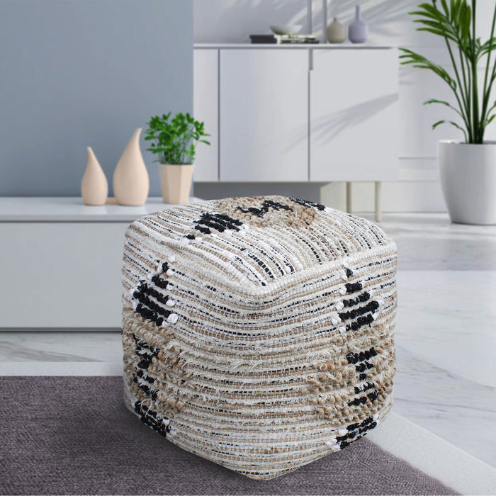 CASPIA POUF - COTTON/ JUTE