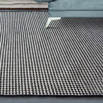 Area Rug, Bedroom Rug, Living Room Rug, Living Area Rug, Indian Rug, Office Carpet, Office Rug, Shop Rug Online, Wool, Natural White, Charcoal, Punja, Flat Weave, contemporary