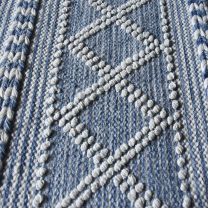 Area Rug, Bedroom Rug, Living Room Rug, Living Area Rug, Indian Rug, Office Carpet, Office Rug, Shop Rug Online, Pet, Blue, Natural White, Pitloom, All Loop, Modern
