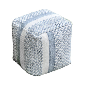 Coliston Pouf, Pet, Natural White, Grey, PITLOOM / FLAT WEAVE