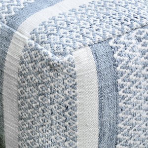 Coliston Pouf, Pet, Natural White, Grey, PITLOOM / FLAT WEAVE