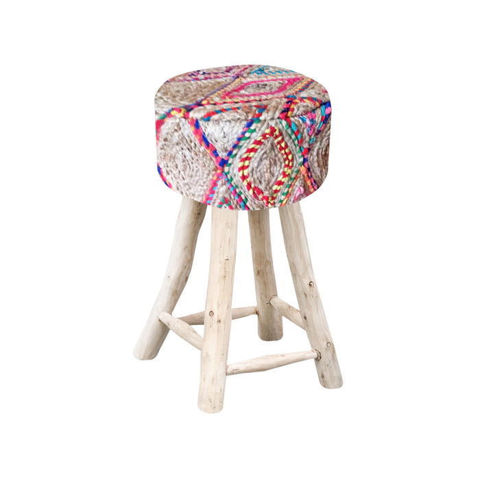 CONCHA BAR STOOL - JUTE/ JODHPURI DORI