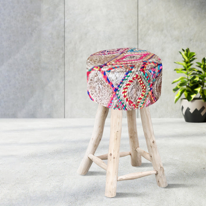 CONCHA BAR STOOL - JUTE/ JODHPURI DORI