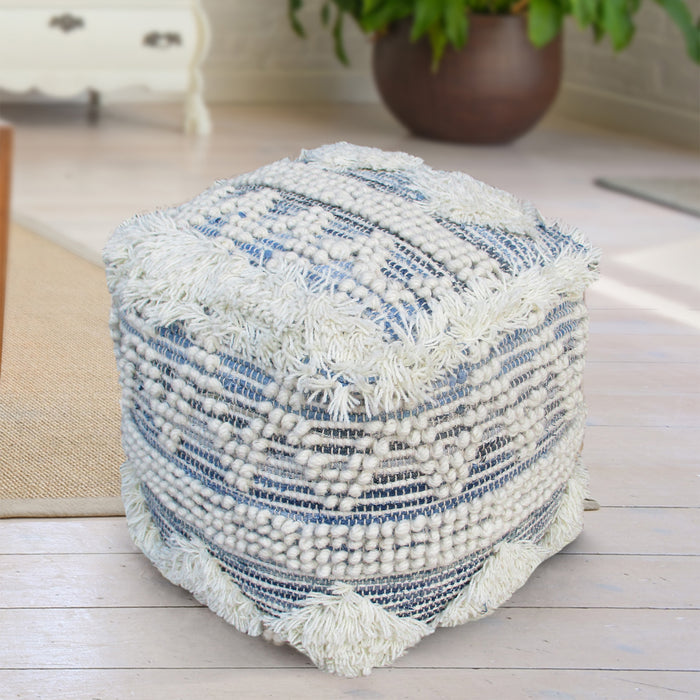 CORVUS POUF - DENIM/ WOOL