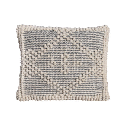 Cottian Pillow, Wool, Natural White, Grey, Pitloom, All Loop