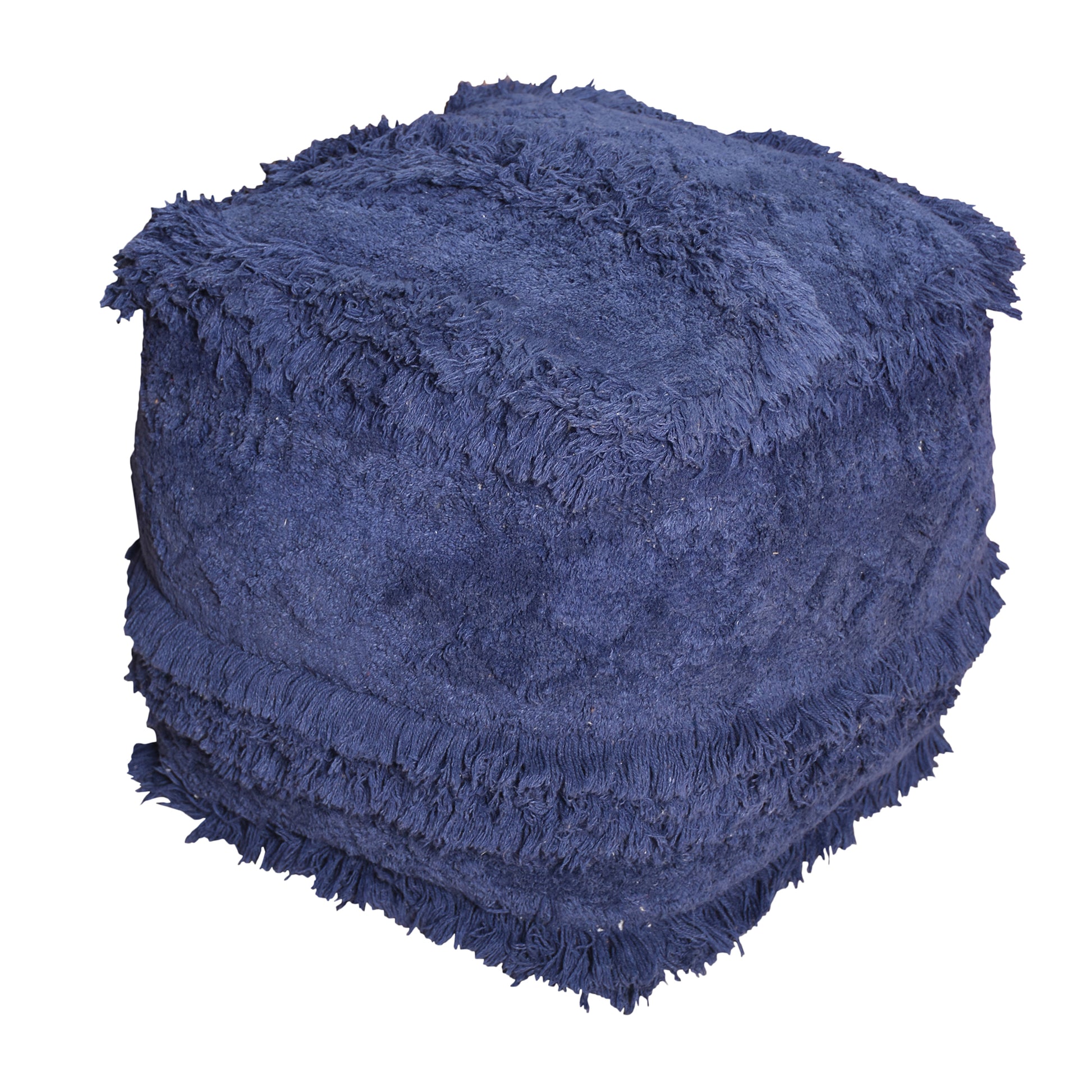 Curlew Pouf, Super Soft Cotton, Navy, Bm Sn, All Cut