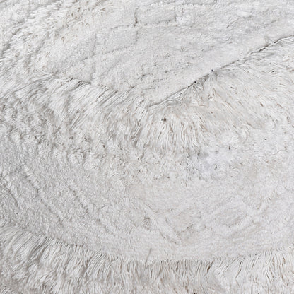 Curlew Pouf, Super Soft Cotton, Natural White, Bm Sn, All Cut