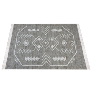 Area Rug, Bedroom Rug, Living Room Rug, Living Area Rug, Indian Rug, Office Carpet, Office Rug, Shop Rug Online, Hemp, Wool, Grey, Natural White, Punja, Flat Weave , Boho-Chic