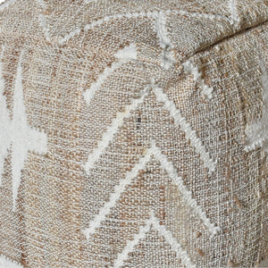 Curraw Pouf,  Jute, Wool, Natural, Natural White, Bm Sn, All Cut