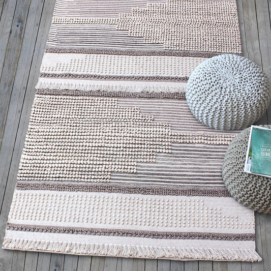 Area Rug, Bedroom Rug, Living Room Rug, Living Area Rug, Indian Rug, Office Carpet, Office Rug, Shop Rug Online, Wool, Cotton, Pet, Natural White, Beige, Grey, Pitloom, All Loop, Braided