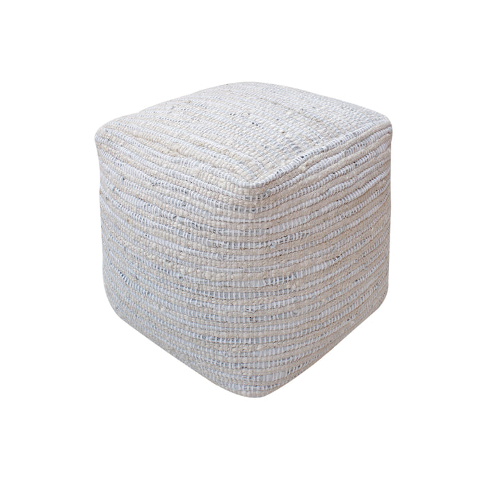 CAPULIN POUF - LEATHER/ JUTE