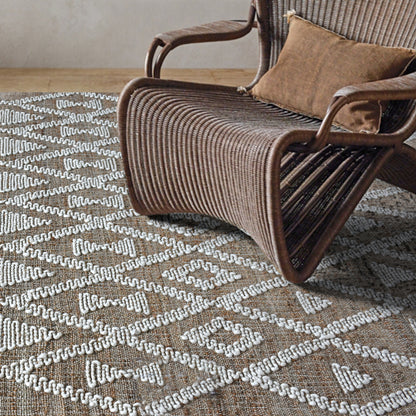 Area Rug, Bedroom Rug, Living Room Rug, Living Area Rug, Indian Rug, Office Carpet, Office Rug, Shop Rug Online, Jute, Wool, Natural, Natural White, Punja, Flat Weave, geometric 