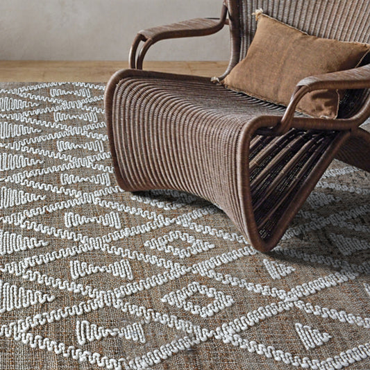 Area Rug, Bedroom Rug, Living Room Rug, Living Area Rug, Indian Rug, Office Carpet, Office Rug, Shop Rug Online, Jute, Wool, Natural, Natural White, Punja, Flat Weave, geometric 