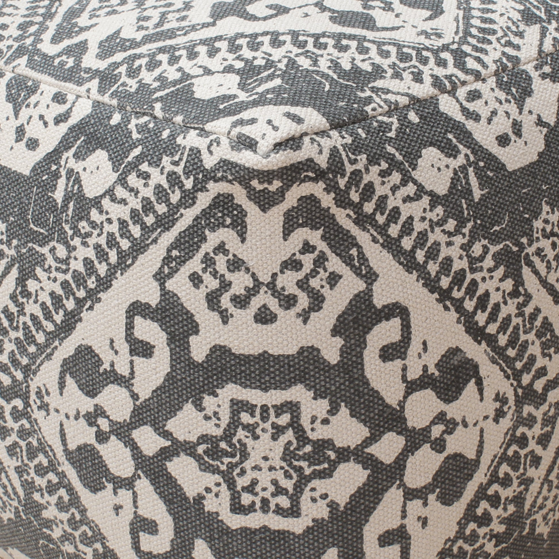 Datong Pouf, Cotton, Grey, Pitloom, Flat Weave