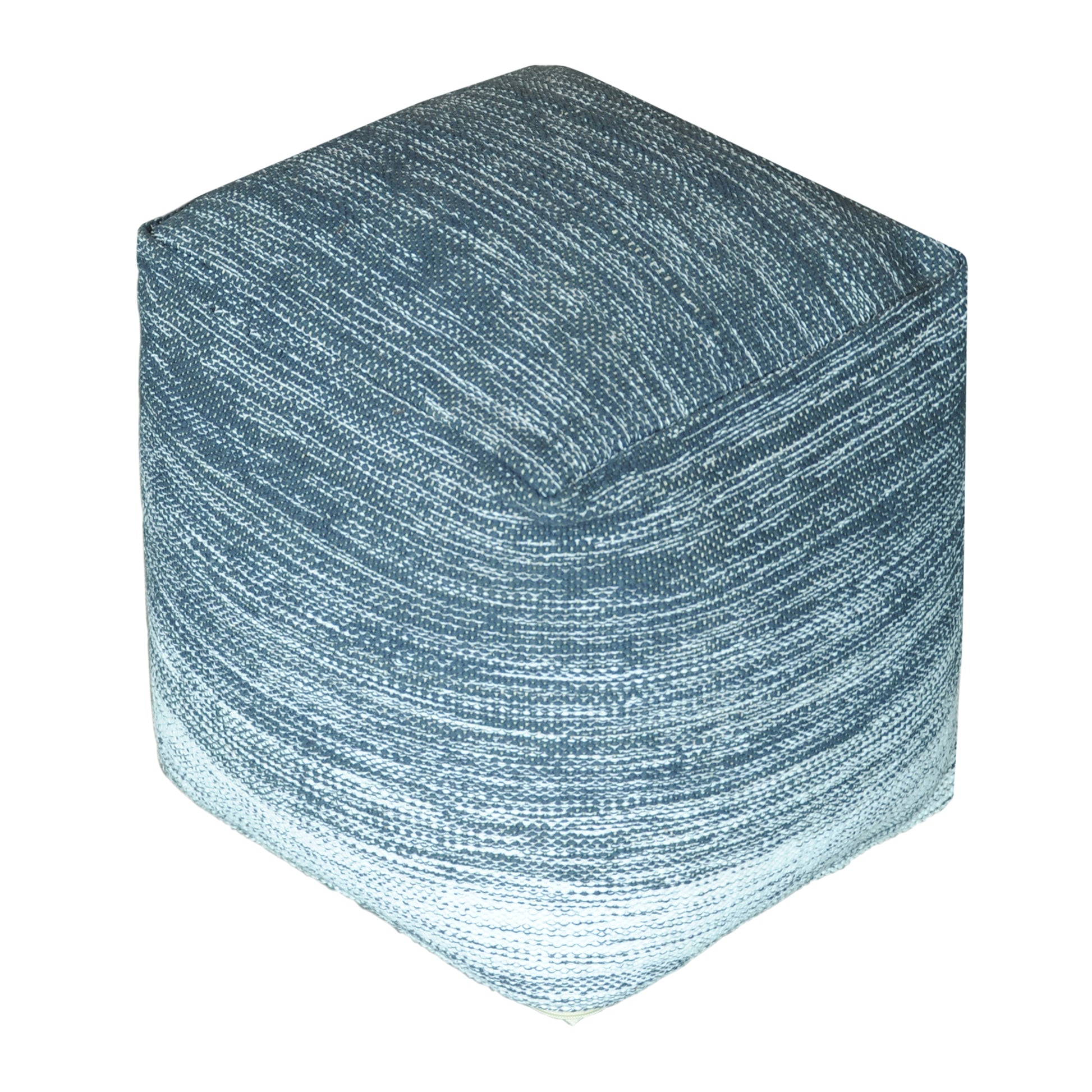 Delight Pouf, Cotton, Grey, Natural White, Pitloom, Flat Weave