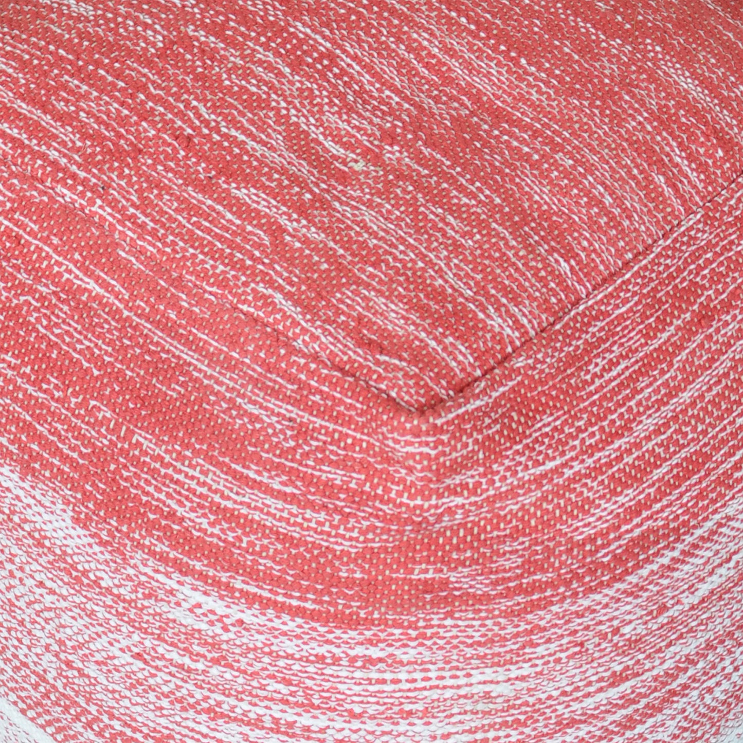 Delight Pouf, Cotton, Pink, Natural White, Pitloom, Flat Weave