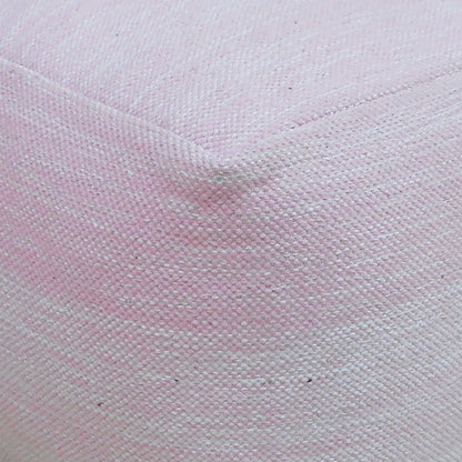 Delight Pouf, Cotton, Pink, Natural White, Pitloom, Flat Weave
