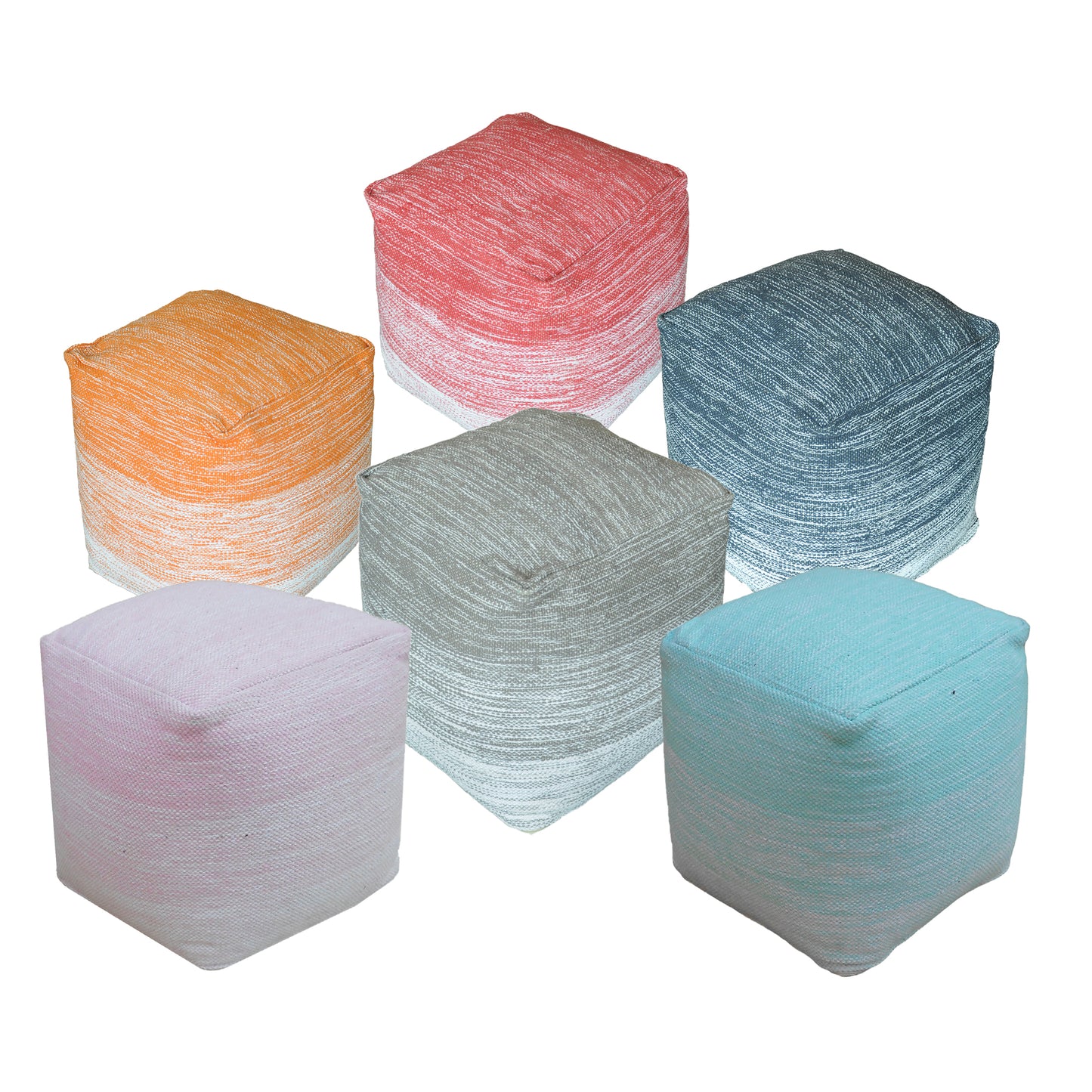 Delight Pouf, Cotton, Pitloom, Flat Weave