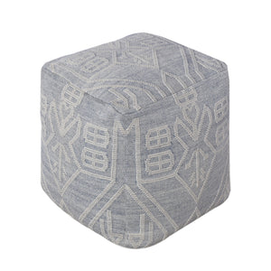 Derio Pouf, Pet, Blue, Natural White, Pitloom, Flat Weave