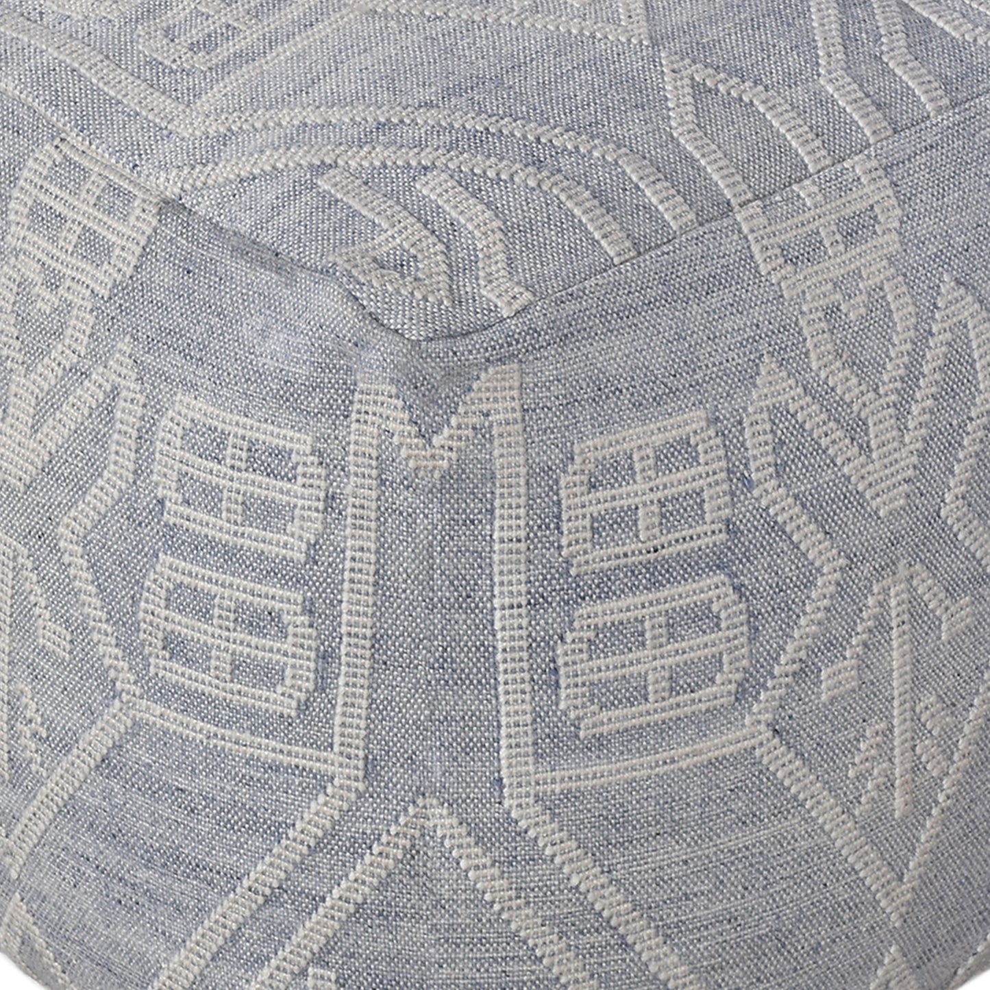 Derio Pouf, Pet, Blue, Natural White, Pitloom, Flat Weave