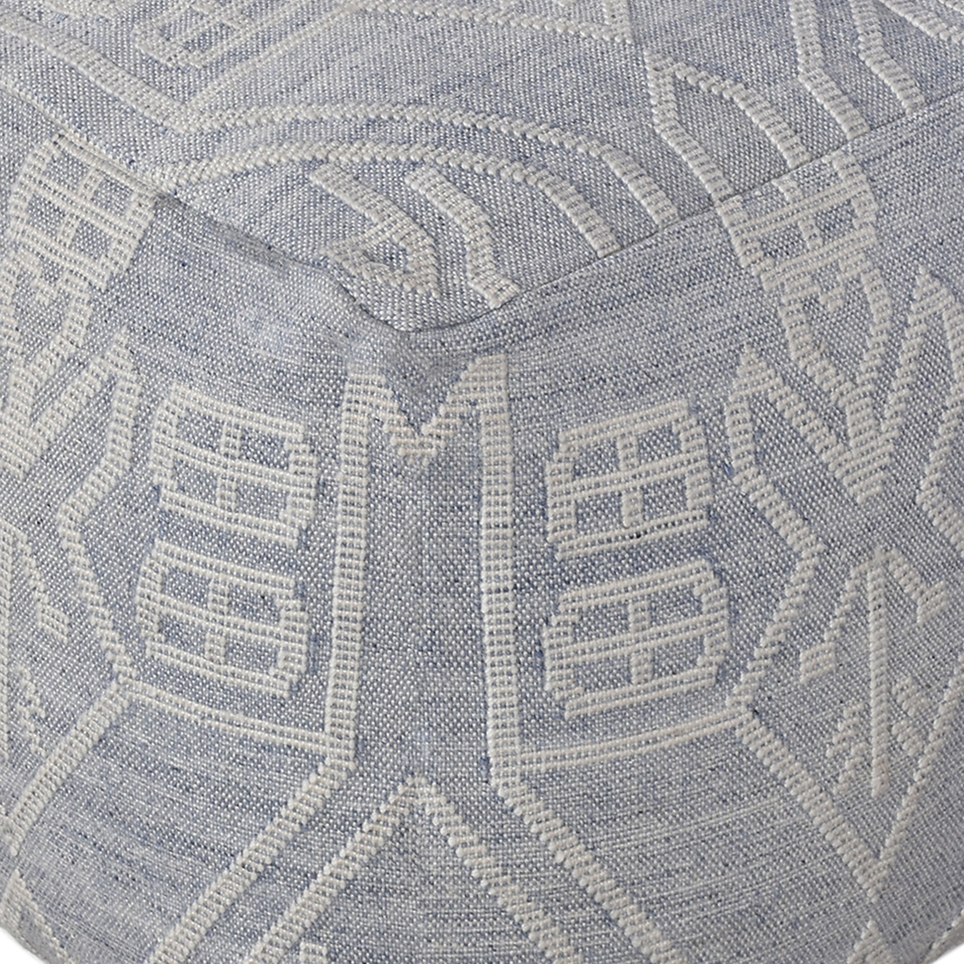Derio Pouf, Pet, Blue, Natural White, Pitloom, Flat Weave