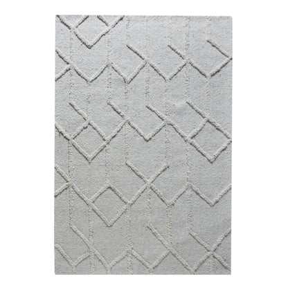 Area Rug, Bedroom Rug, Living Room Rug, Living Area Rug, Indian Rug, Office Carpet, Office Rug, Shop Rug Online, Wool, Natural White, Hand woven, Cut And Loop, Diamond