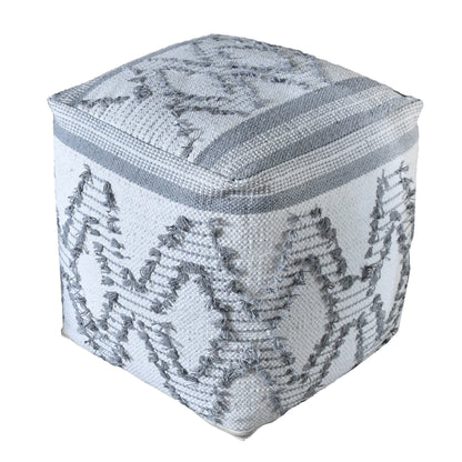 Drawin Pouf, Cotton, Grey, Pitloom, All Cut