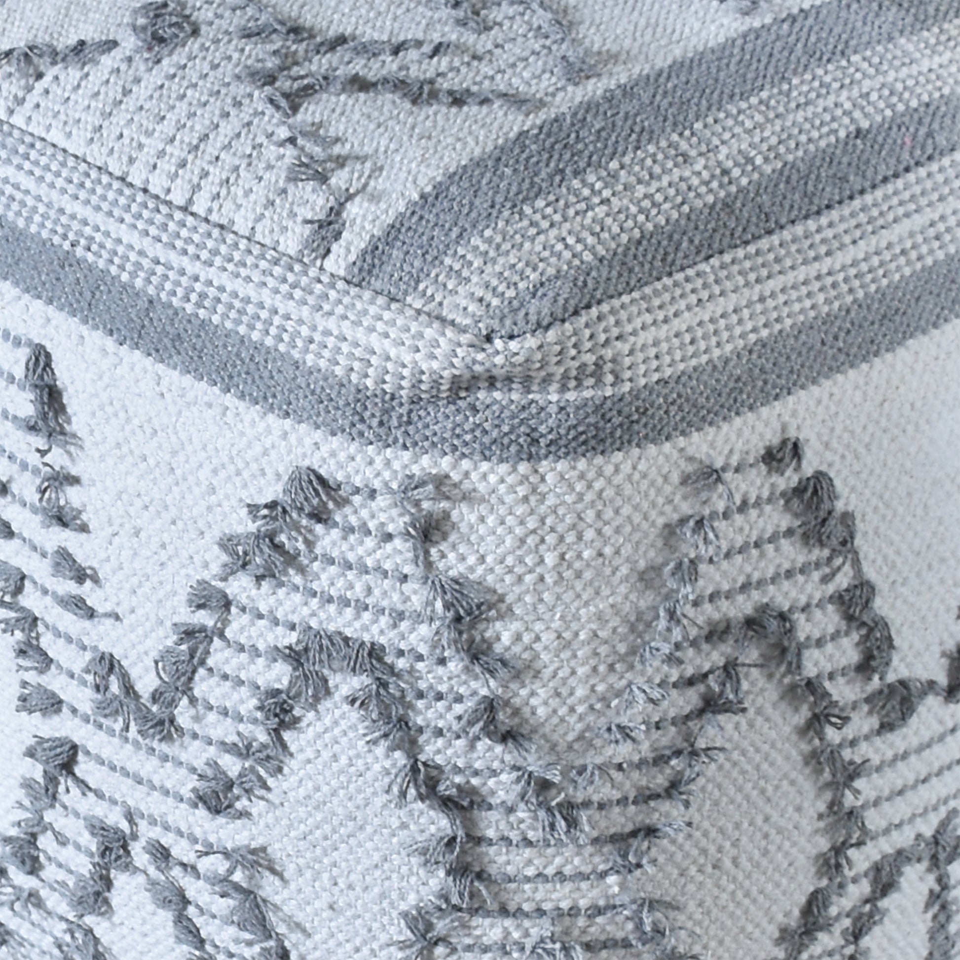 Drawin Pouf, Cotton, Grey, Pitloom, All Cut