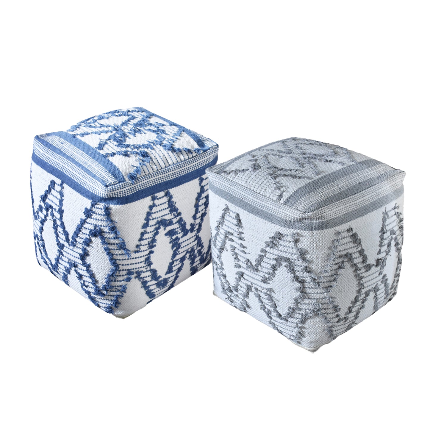 Drawin Pouf, Cotton, Pitloom, All Cut