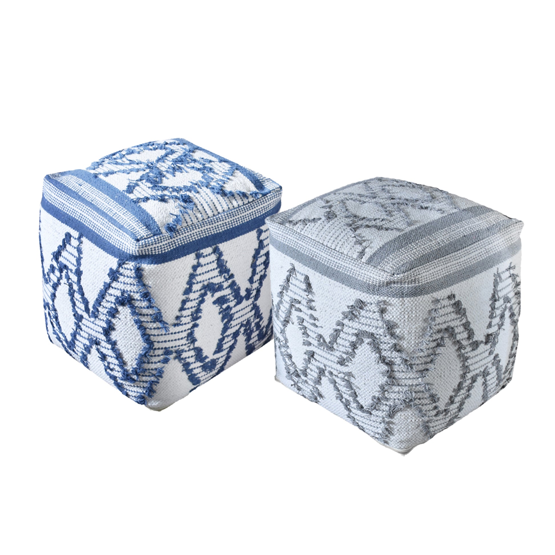 Drawin Pouf, Cotton, Pitloom, All Cut