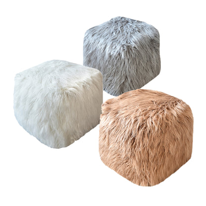 Elbe Pouf, Faux Leather, Hm Stitching, Flat Weave