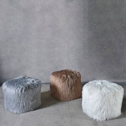Elbe Pouf, Faux Leather, Hm Stitching, Flat Weave