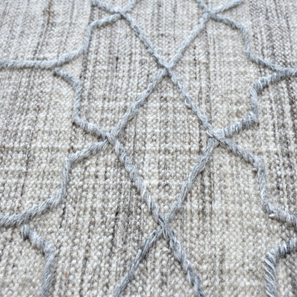 Area Rug, Bedroom Rug, Living Room Rug, Living Area Rug, Indian Rug, Office Carpet, Office Rug, Shop Rug Online, Wool, Viscose, Natural, Grey, Pitloom, Flat Weave, Geometrical