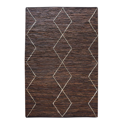 Area Rug, Bedroom Rug, Living Room Rug, Living Area Rug, Indian Rug, Office Carpet, Office Rug, Shop Rug Online, Leather, Hemp, Dark Tan, Pitloom, Flat Weave, Subtle