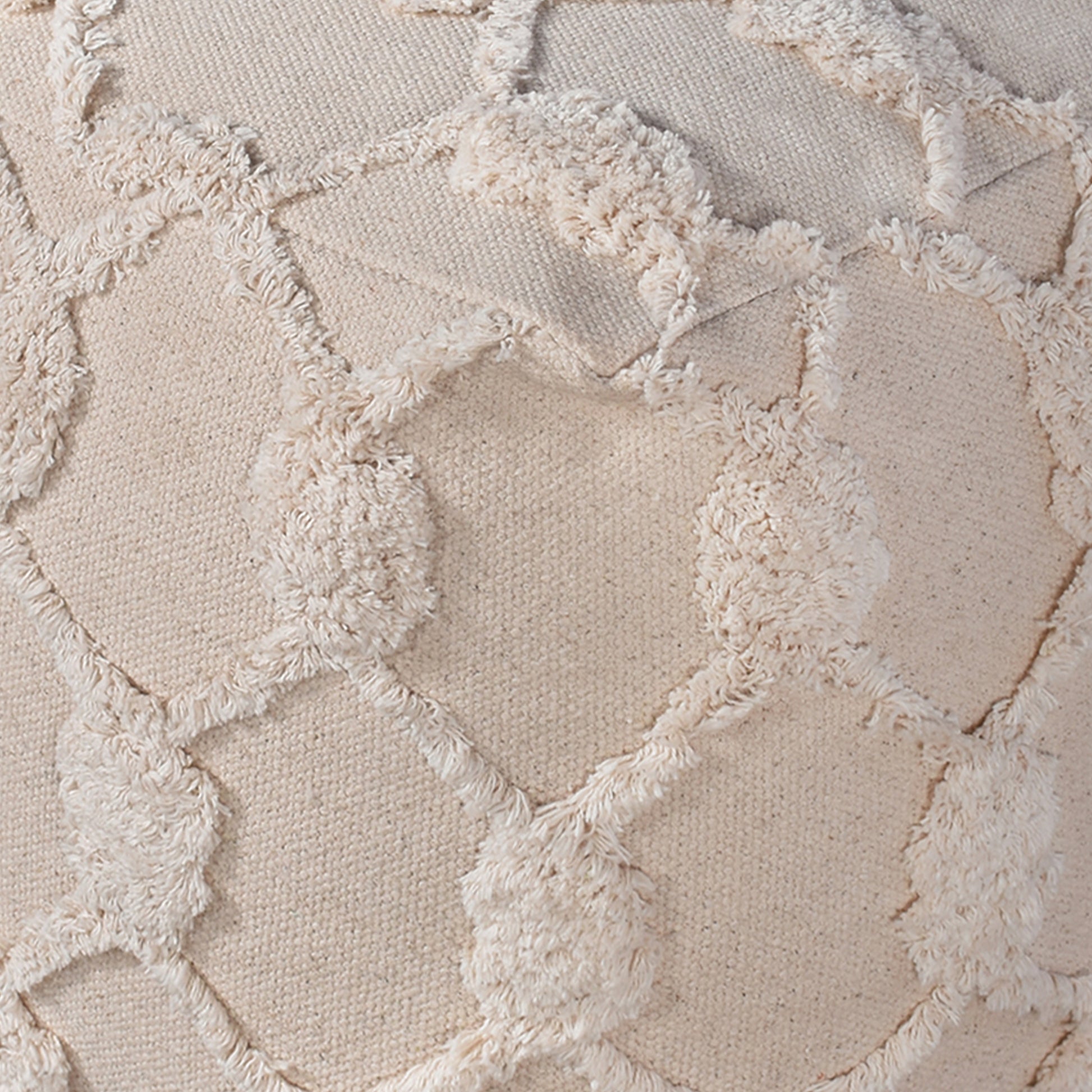 Fayanna Pouf, Cotton, Natural White, Bm Sn, All Cut