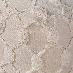 Fayanna Pouf, Cotton, Natural White, Bm Sn, All Cut