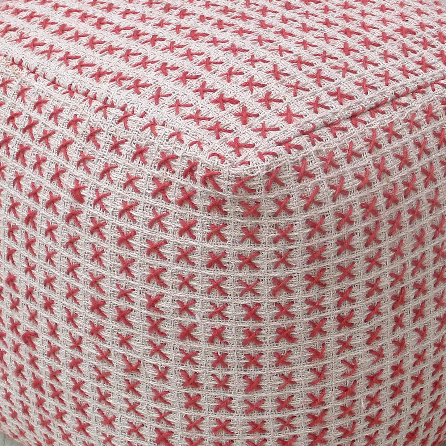 Fendi Pouf, Cotton, Hemp, Brick, Pitloom, Flat Weave 