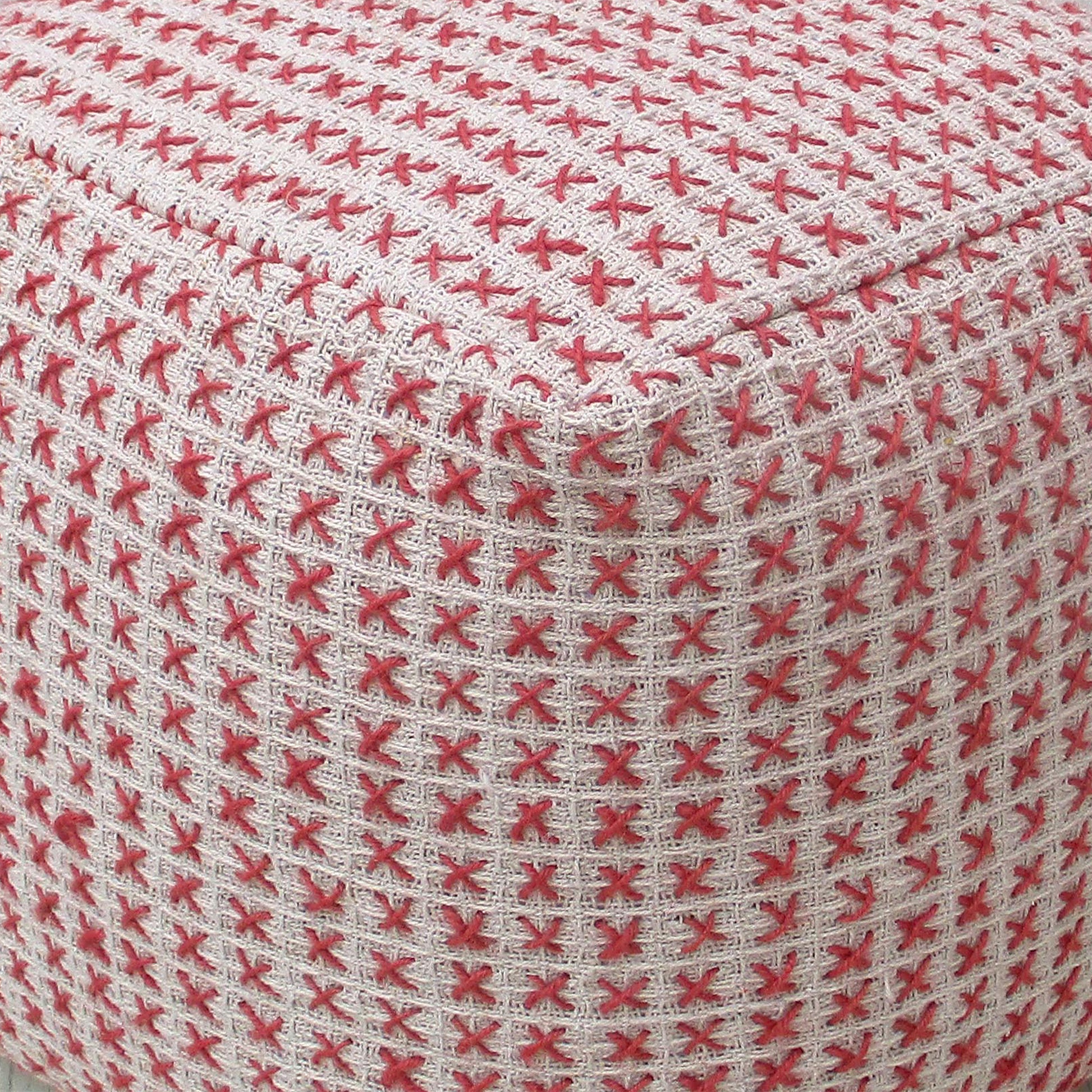 Fendi Pouf, Cotton, Hemp, Brick, Pitloom, Flat Weave 