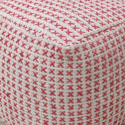 Fendi Pouf, Cotton, Hemp, Brick, Pitloom, Flat Weave 