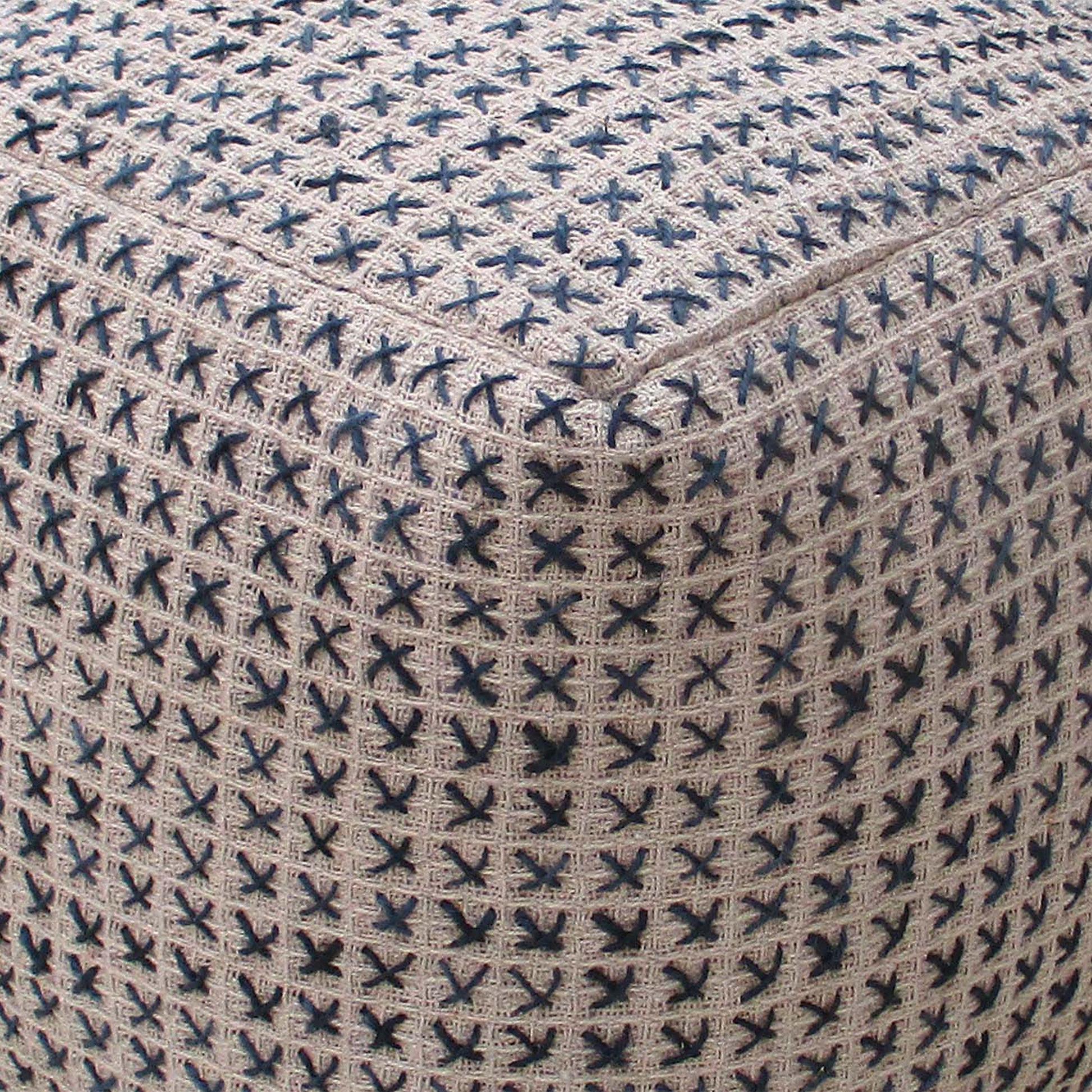 Fendi Pouf, Cotton, Hemp, Grey, Pitloom, Flat Weave 