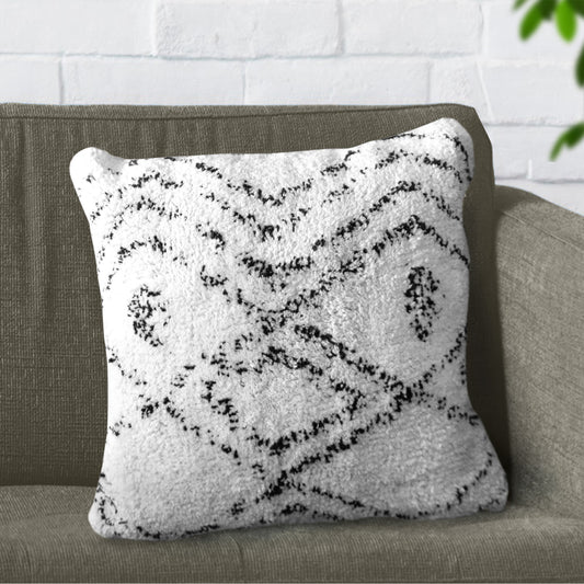 Fissa Pillow, Cotton, Natural White, Charcoal, 