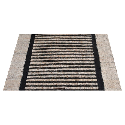 Area Rug, Bedroom Rug, Living Room Rug, Living Area Rug, Indian Rug, Office Carpet, Office Rug, Shop Rug Online, Jute Wool Blend, Natural, Charcoal, Punja, Flat Weave, geometric