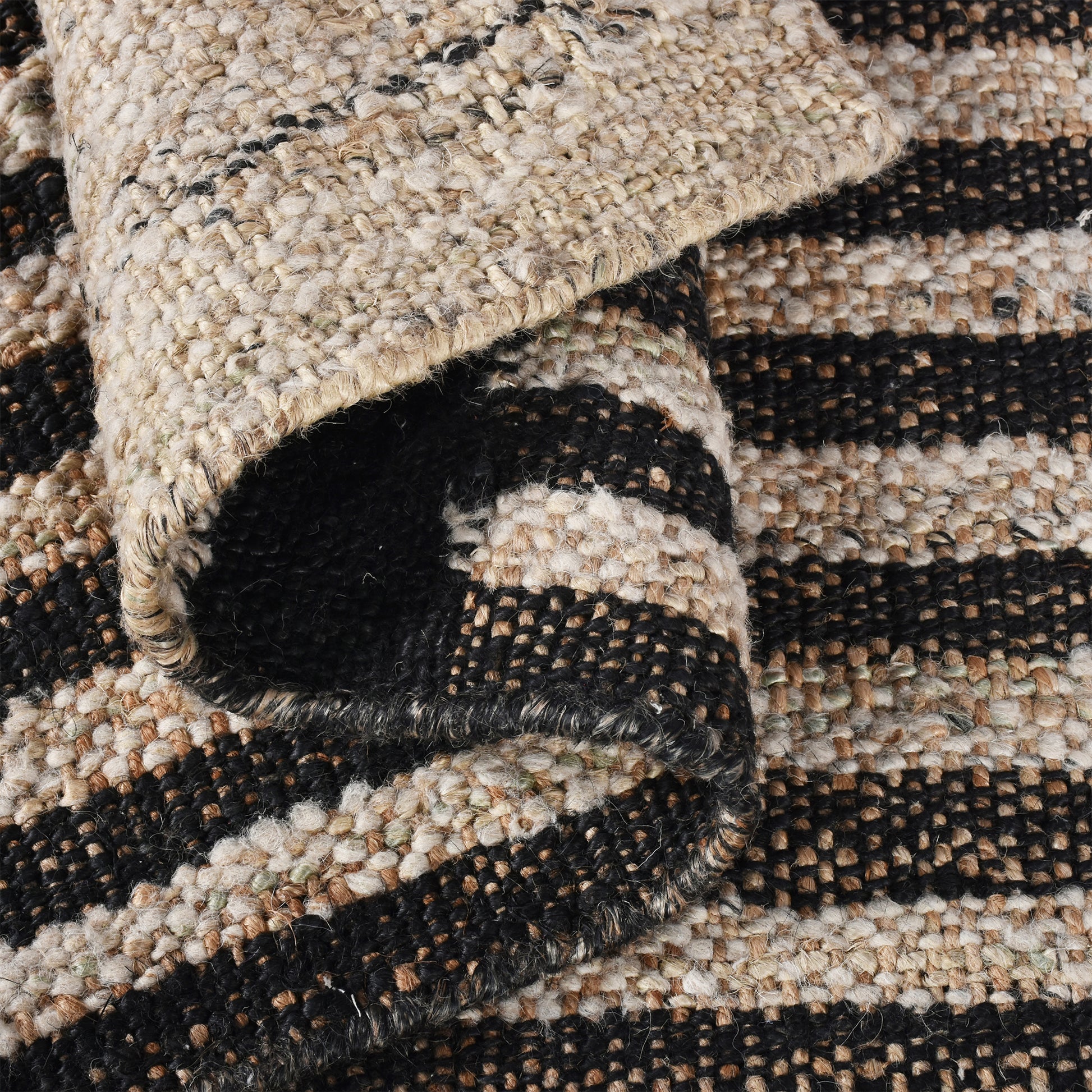 Area Rug, Bedroom Rug, Living Room Rug, Living Area Rug, Indian Rug, Office Carpet, Office Rug, Shop Rug Online, Jute Wool Blend, Natural, Charcoal, Punja, Flat Weave, geometric