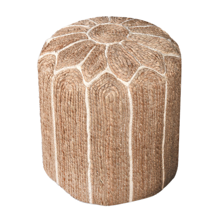 GLARUS ROUND POUF - JUTE/ WOOL