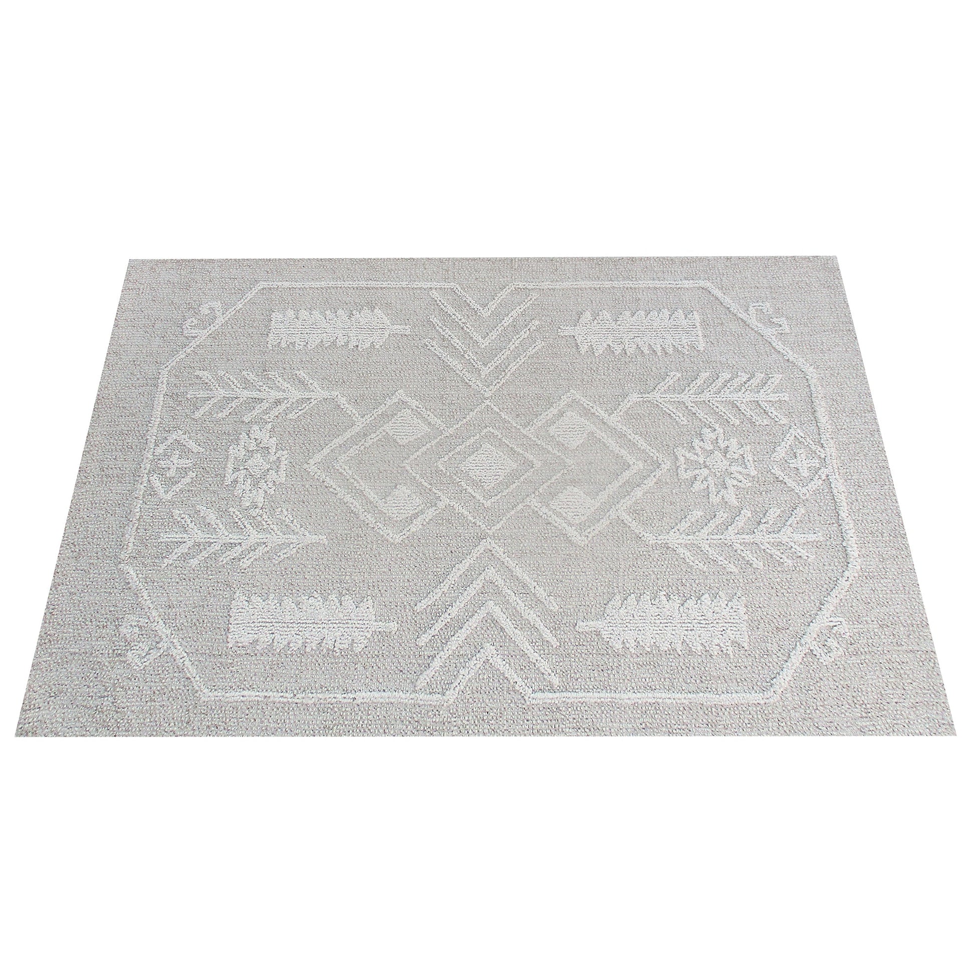 Area Rug, Bedroom Rug, Living Room Rug, Living Area Rug, Indian Rug, Office Carpet, Office Rug, Shop Rug Online, Wool, Natural White, Beige, Hand woven, All Loop, Modern