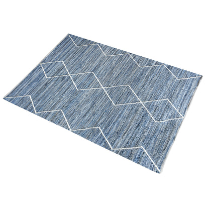 Area Rug, Bedroom Rug, Living Room Rug, Living Area Rug, Indian Rug, Office Carpet, Office Rug, Shop Rug Online, Denim, Wool, Blue, Pitloom, Flat Weave, Traditional