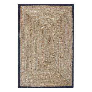 Area Rug, Bedroom Rug, Living Room Rug, Living Area Rug, Indian Rug, Office Carpet, Office Rug, Shop Rug Online, Hemp, Recycled Fabric, Navy, Natural, Hm Stitching, Flat Weave, Braided