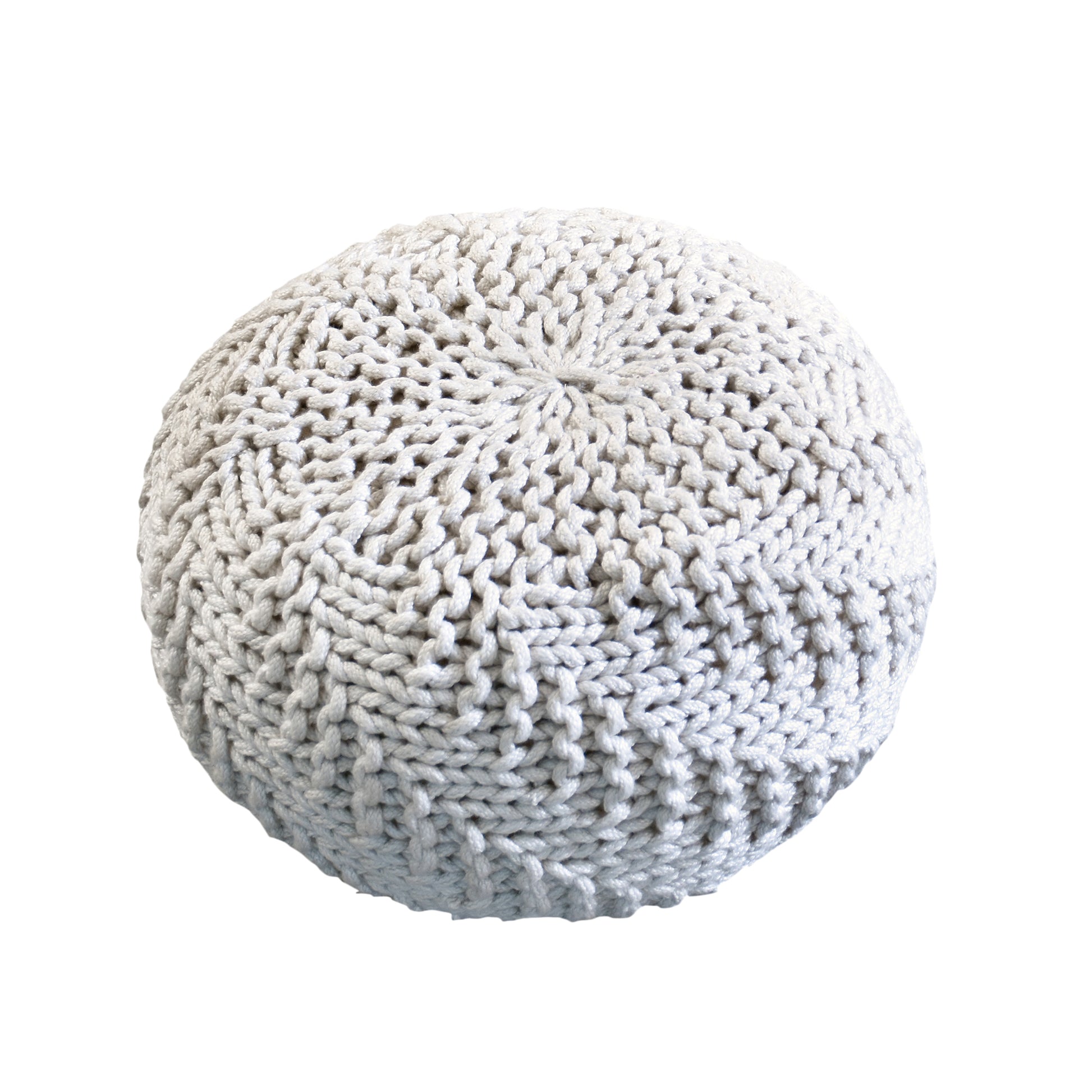 Hazel Pouf, Pet, Natural White, Hm Knitted, Flat Weave